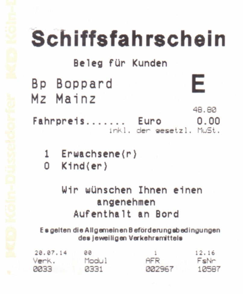 Schiffsfahrschein für 0 Euro