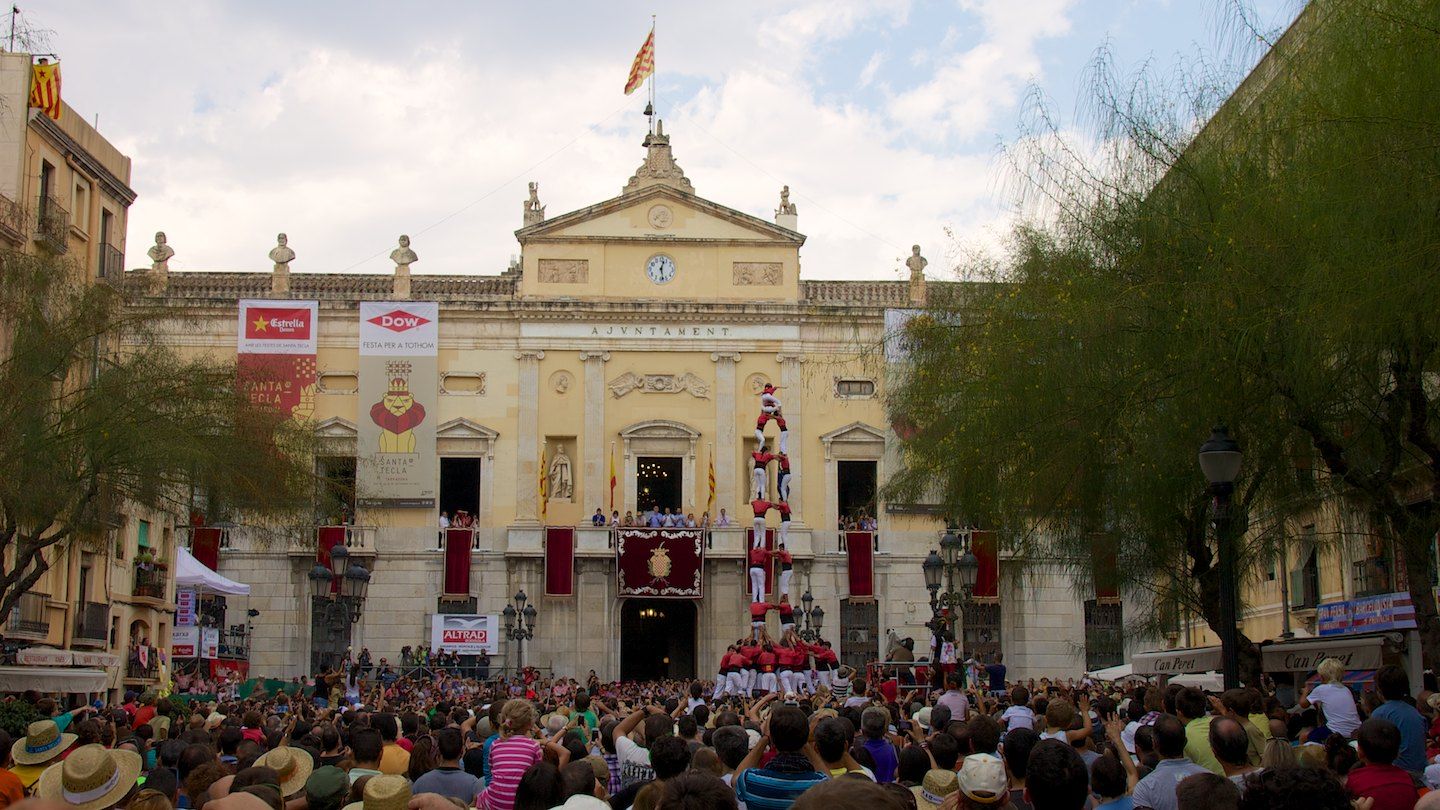 2de9f der Colla Vella de Valls (auf dem Plaça de la Font in Tarragona)